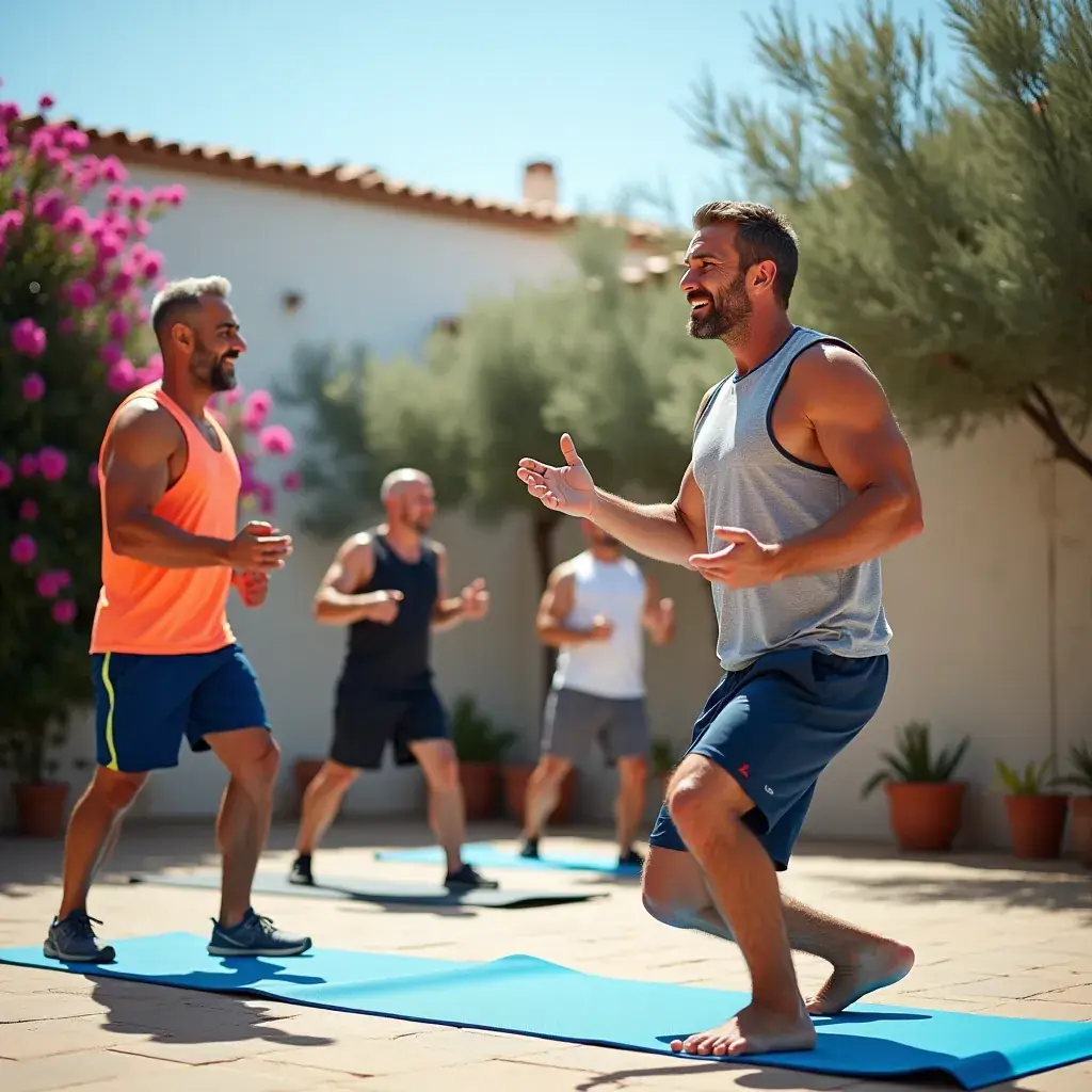 Hombre en la playa practicando surf.