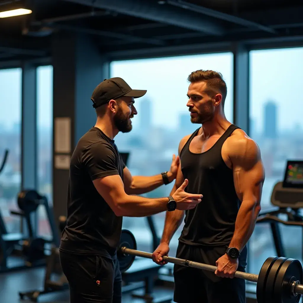 Mujer y hombre haciendo ejercicio juntos en un parque.