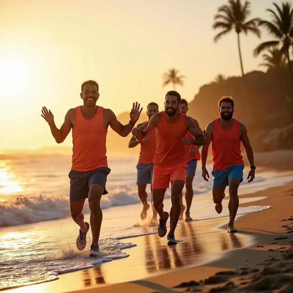 Hombre en un entorno natural realizando ejercicios de estiramiento.
