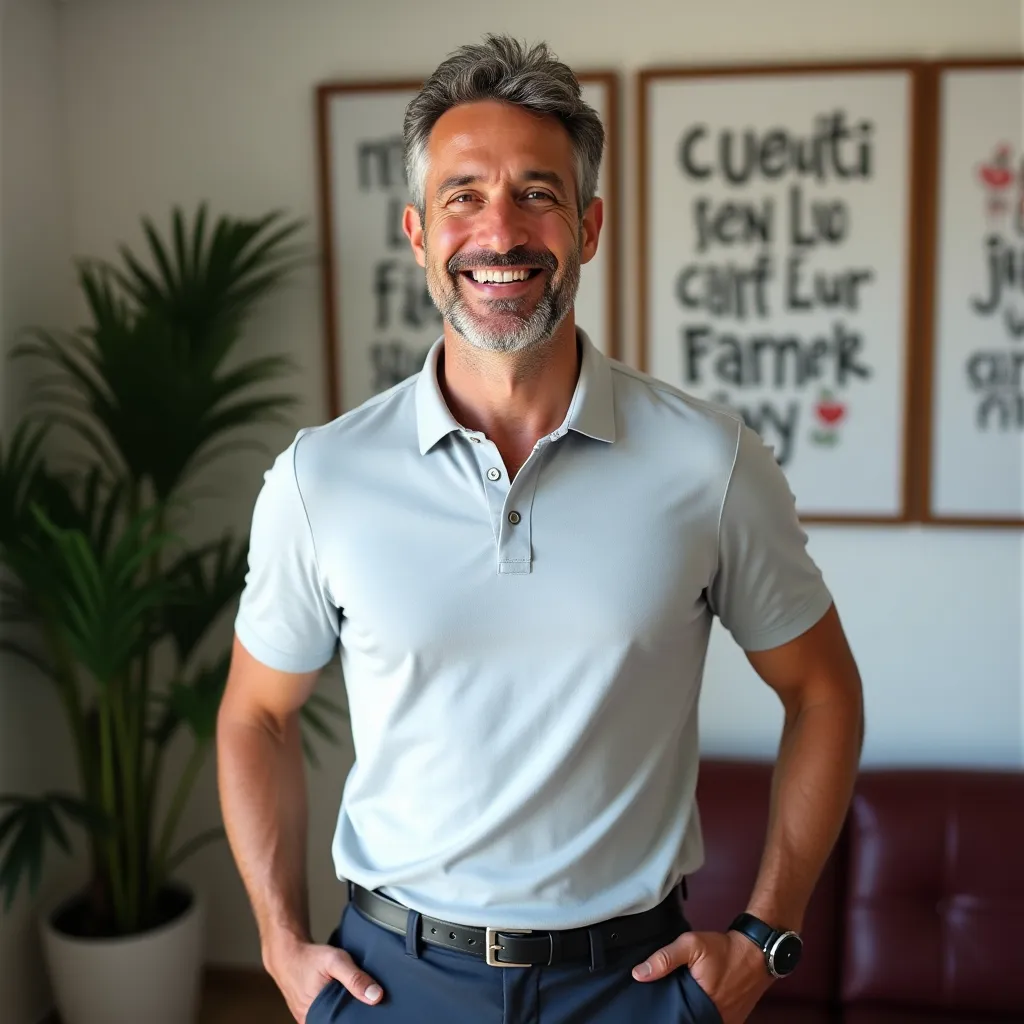 Sesión de coaching personal entre un entrenador y un cliente.